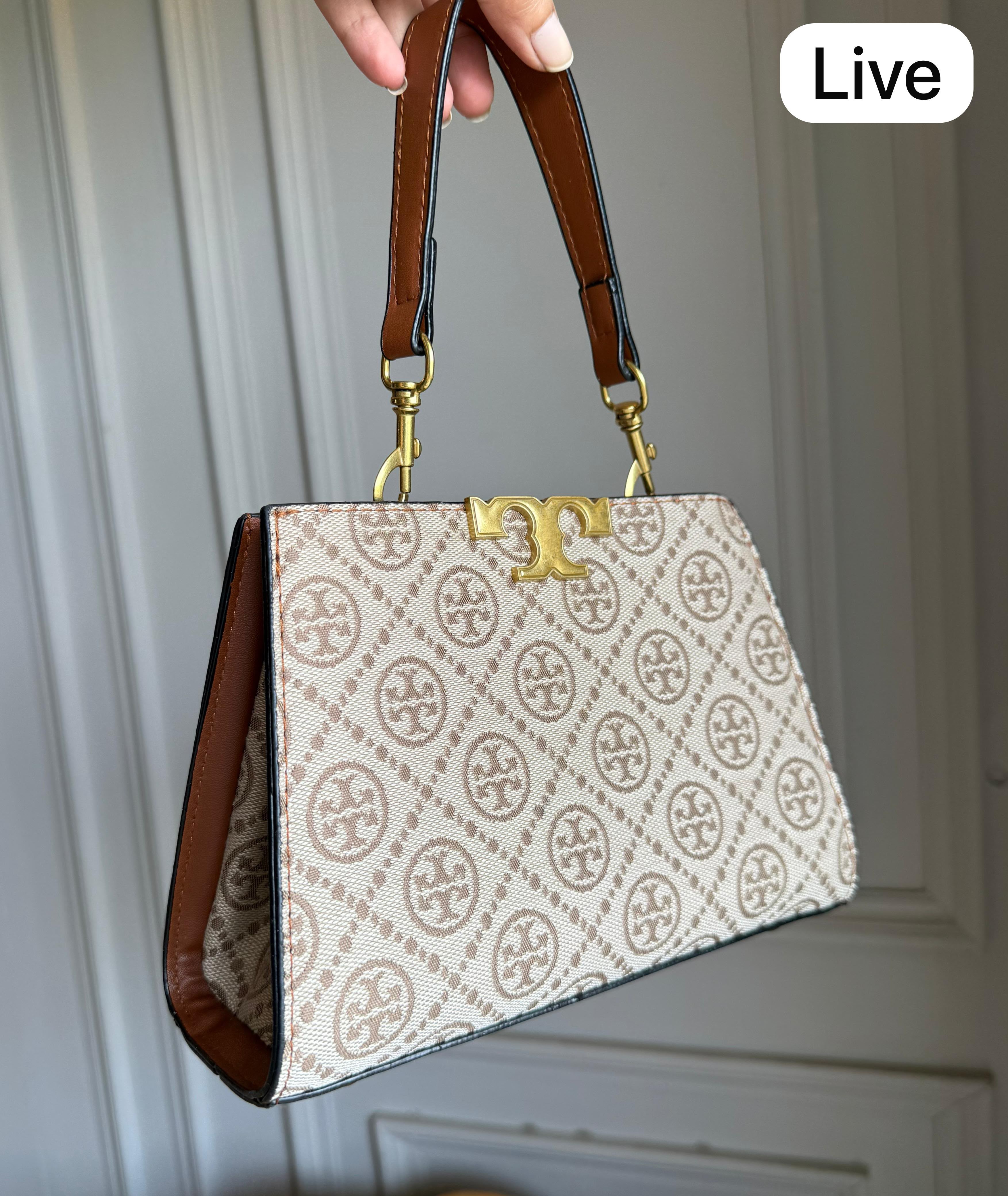 Tory Burch Beige Structured Handbag 10A Showroom Quality Women India