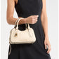 Women Pebbled Leather Satchel Bag White Adjustable Strap Shoulder Handbag Premium