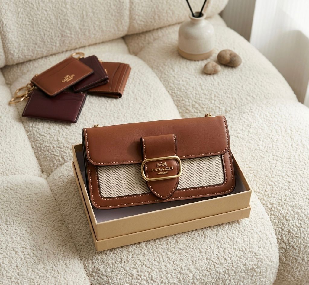 Coach Tabby Bag Tan White Signature Canvas Premium Luxury India