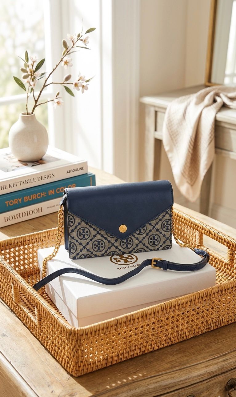 Tory Burch T Monogram Envelope Leather Bag - PR Collection