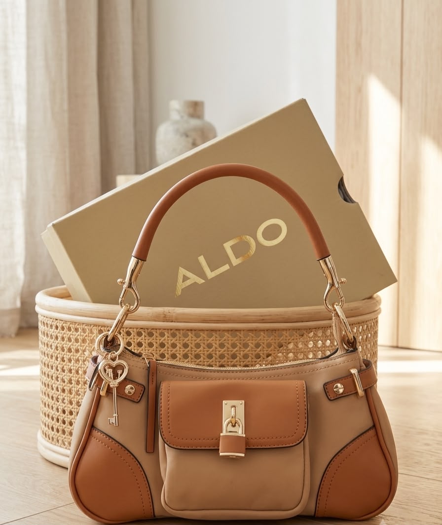 Women Leather Handbag Brown With Magnetic Box Charms Hanging Premium Luxury Bag India