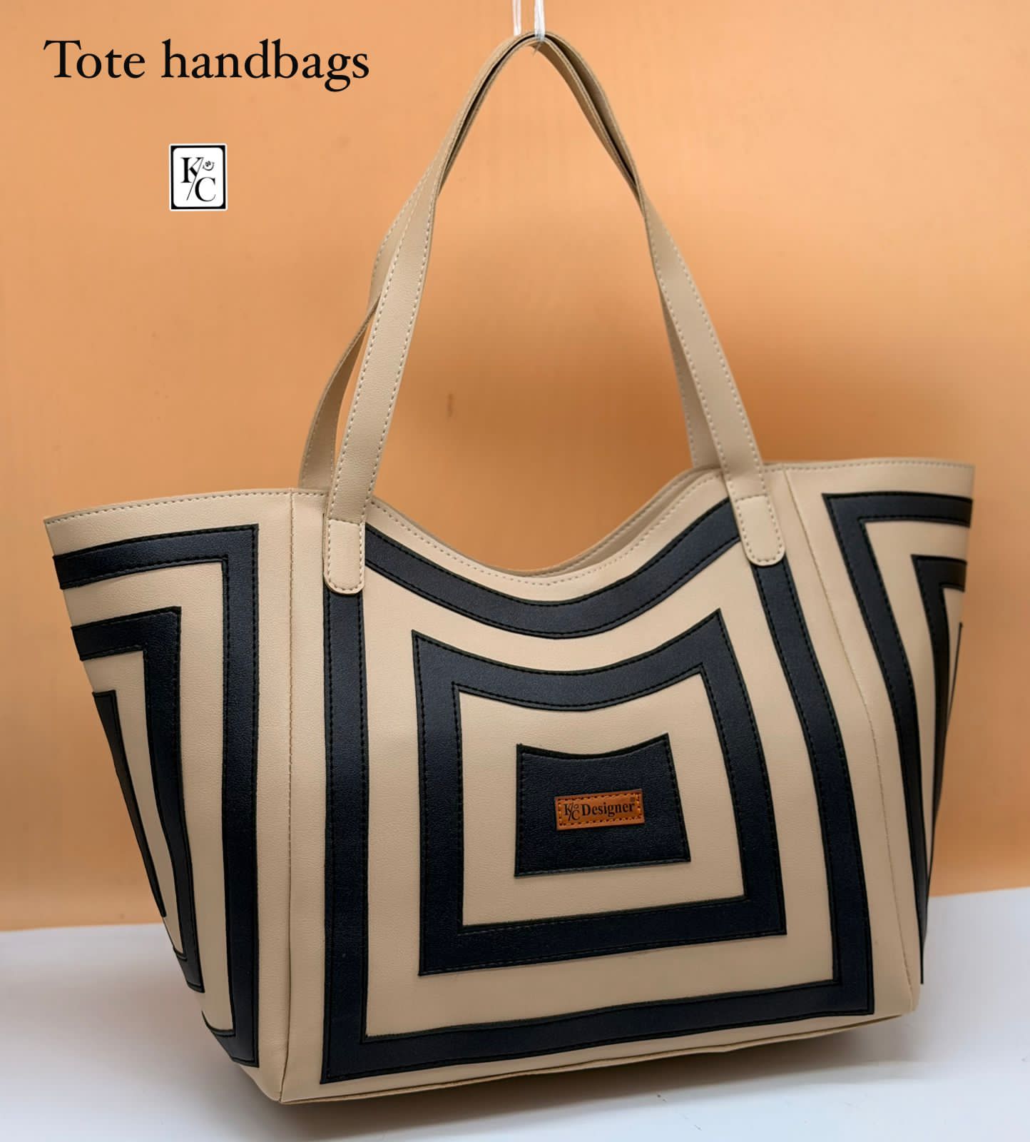 Women's Geometric Print Faux Leather Tote Bag | Multi-Compartment Shoulder Handbag