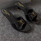 Premium Quality Heels Women Signature Fashion Heels Black Cream - PR Collection
