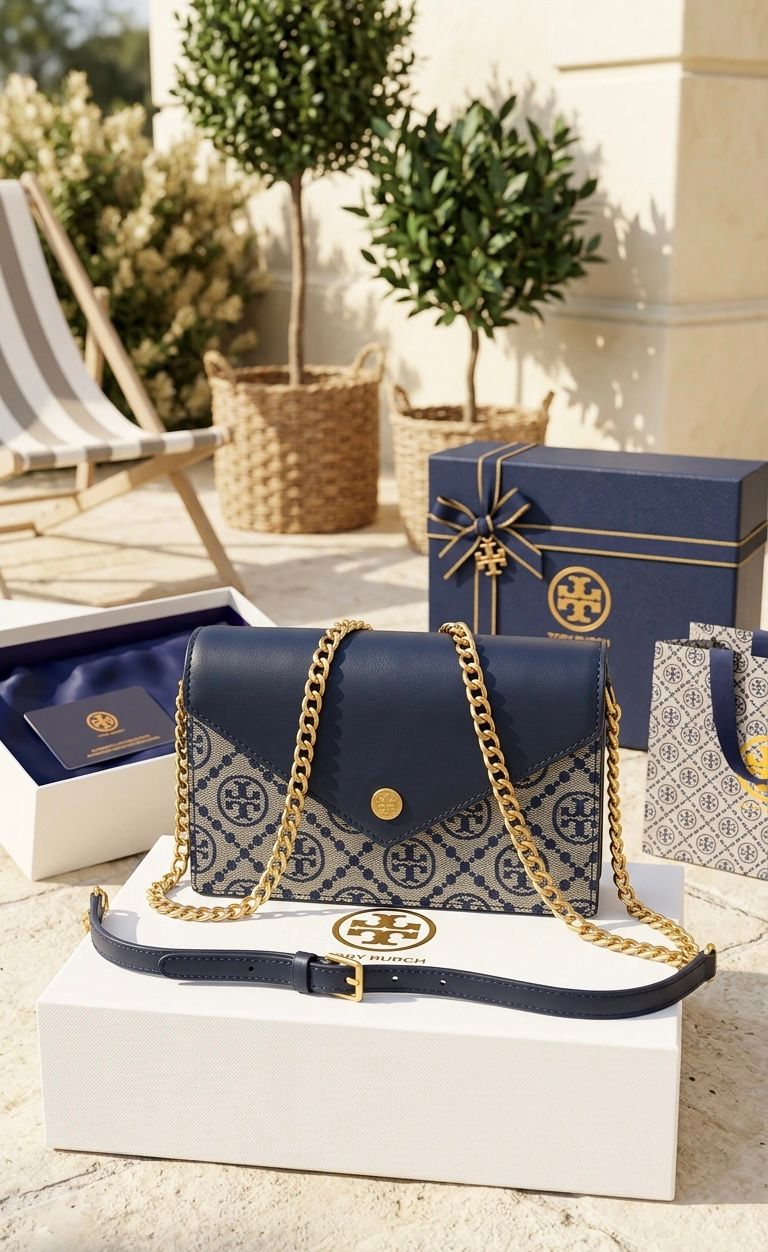 Tory Burch T Monogram Envelope Leather Bag - PR Collection