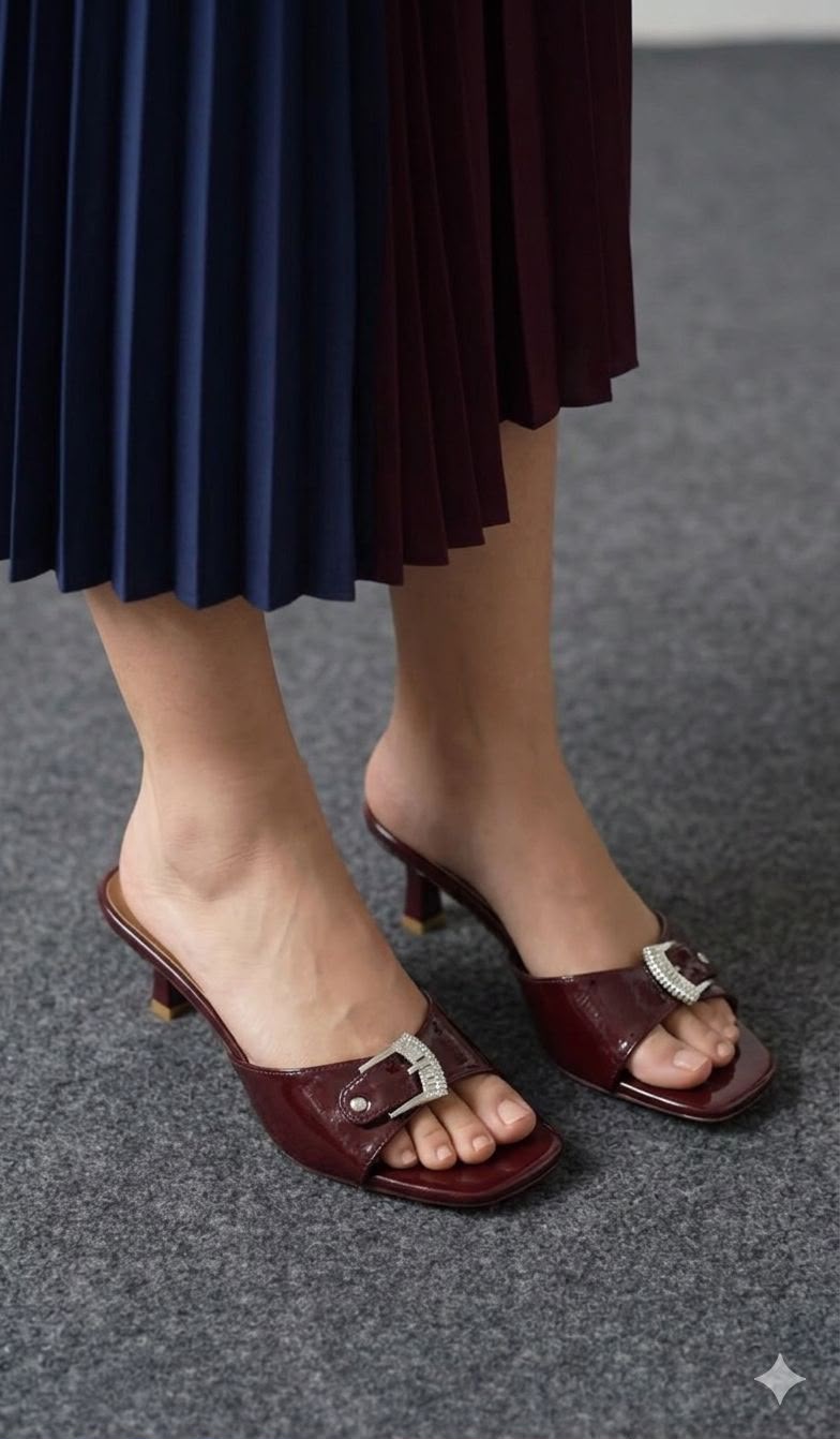 Premium Quality Heels Women Fashion Heels Black Wine Tan - PR Collection
