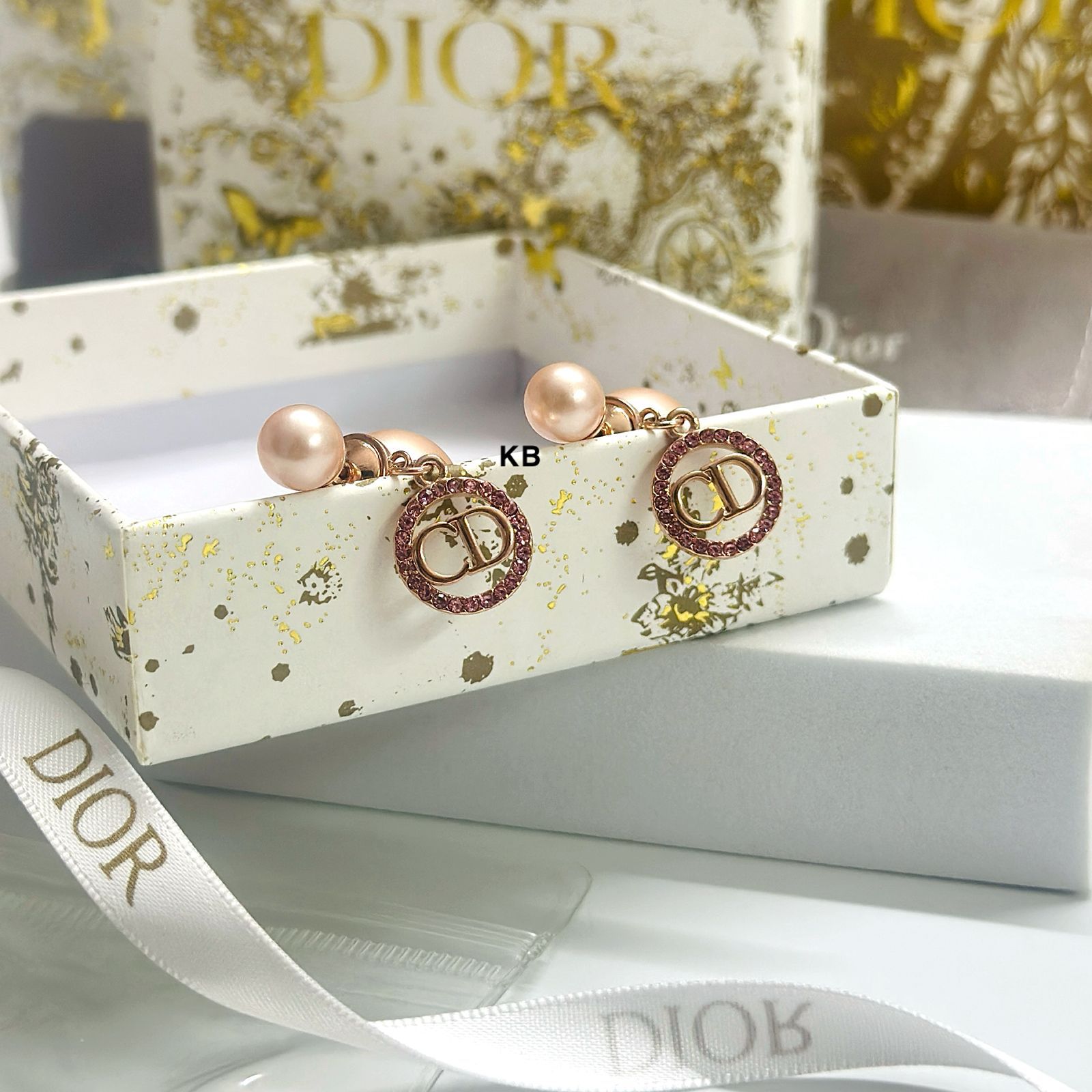 Dior Tribales Pink Earring CD Signature Branding Back Premium India