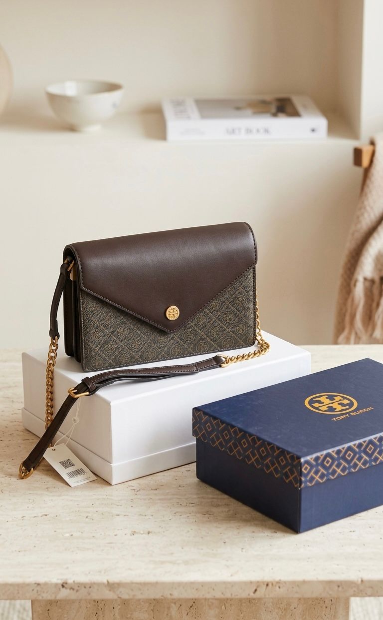 Tory Burch T Monogram Envelope Leather Bag - PR Collection