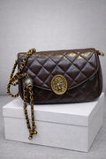 Designer Sling Handbag Metallic Brocade Gold Chain - PR Collection