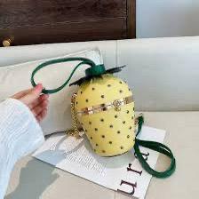 Vibrant strawberry lemon print handbag, casual everyday bag