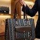 Jacquard Plush Tote Bag with Matching Pouch - PR Collection