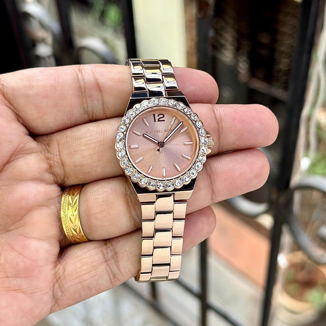 Michael Kors Lennox women watch C3 silver stainless steel bracelet elegant luxury timepiece
