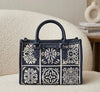Bogetto Original Outlet Tote Bag Blue Embroidered Luxury Women India