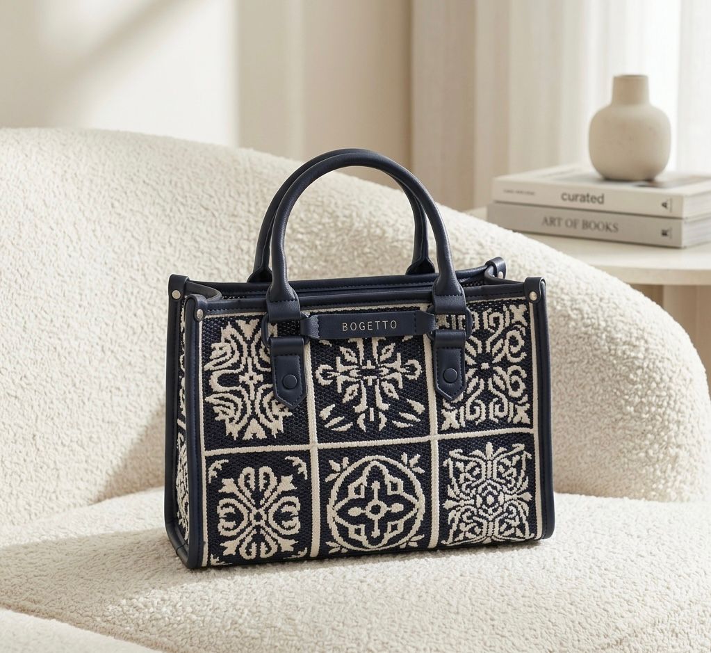 Bogetto Tote Bag Leather Handle Dust Cover Carry Bag Premium India