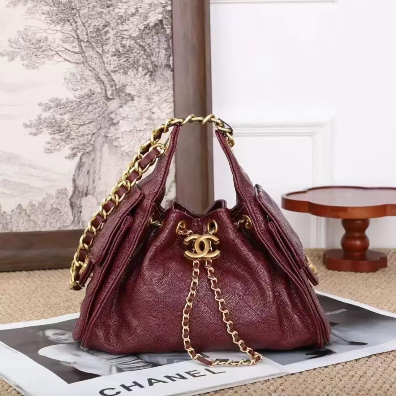 Women Mini Hobo Bag Pink 22cm With Box Luxury Festive Party Handbag India