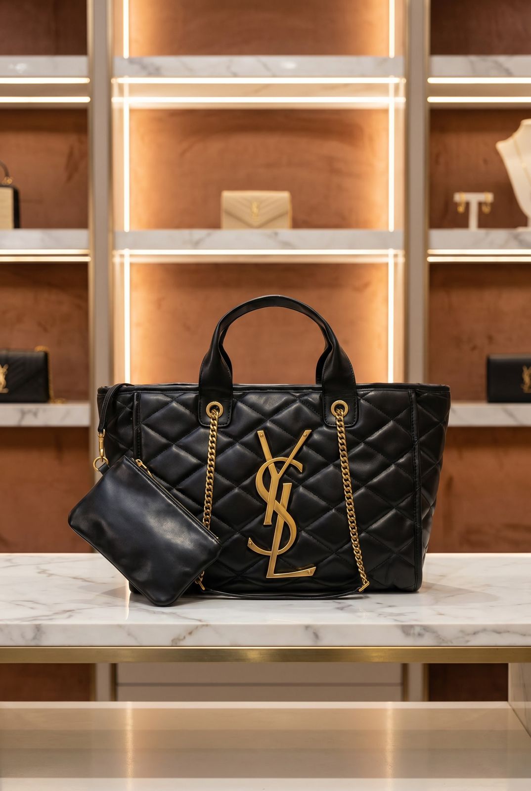 YSL Logo Medium Tote Bag Luxury Branded Women Handbag India