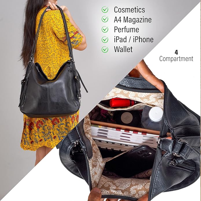 HUGGI Women's Bag with Detachable Strap - Gift for Women