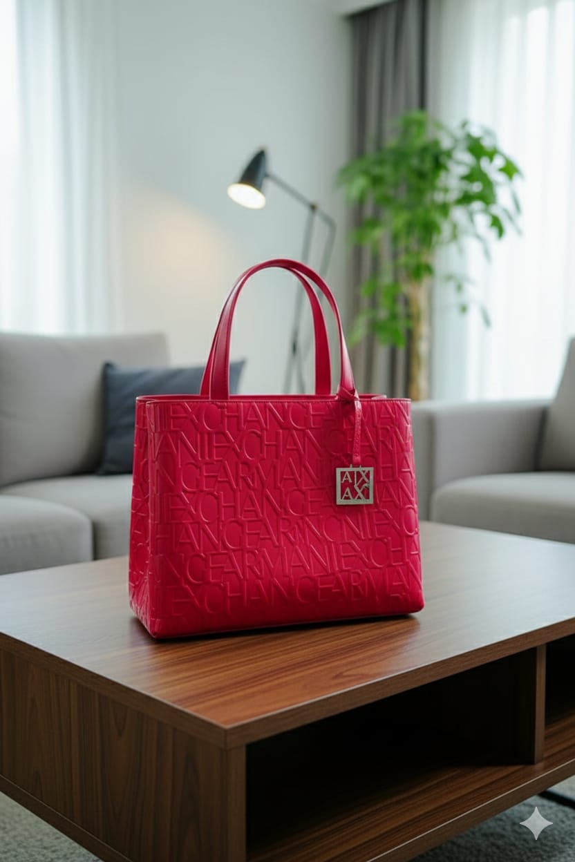 Armani Exchange Genuine Leather Bag Red Luxury Branded Women India