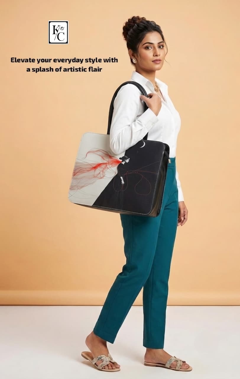 Women Vegan Leather Business Tote Bag Interior Pocket Water Bottle Holder