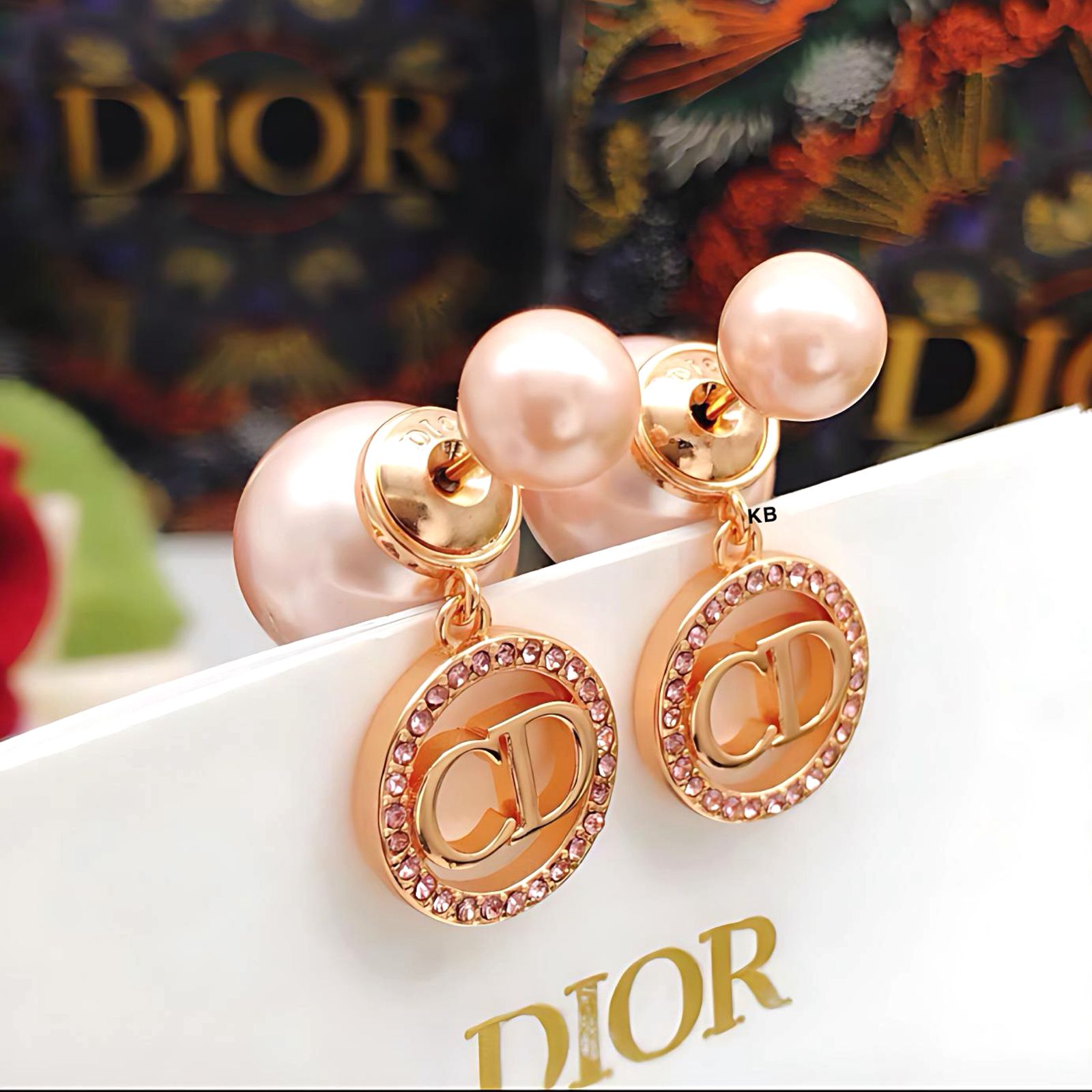 Dior Tribales Pink Crystal Earring Luxury Imported Women Jewellery