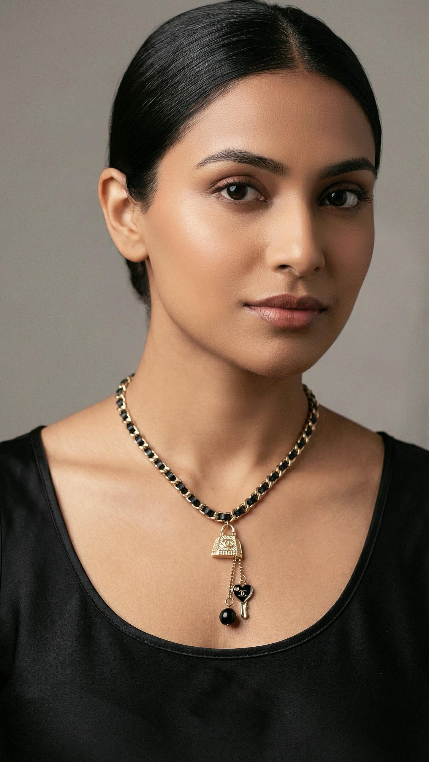 Chanel CC Lock Key Chain Necklace Statement Jewellery Brand Box - PR Collection