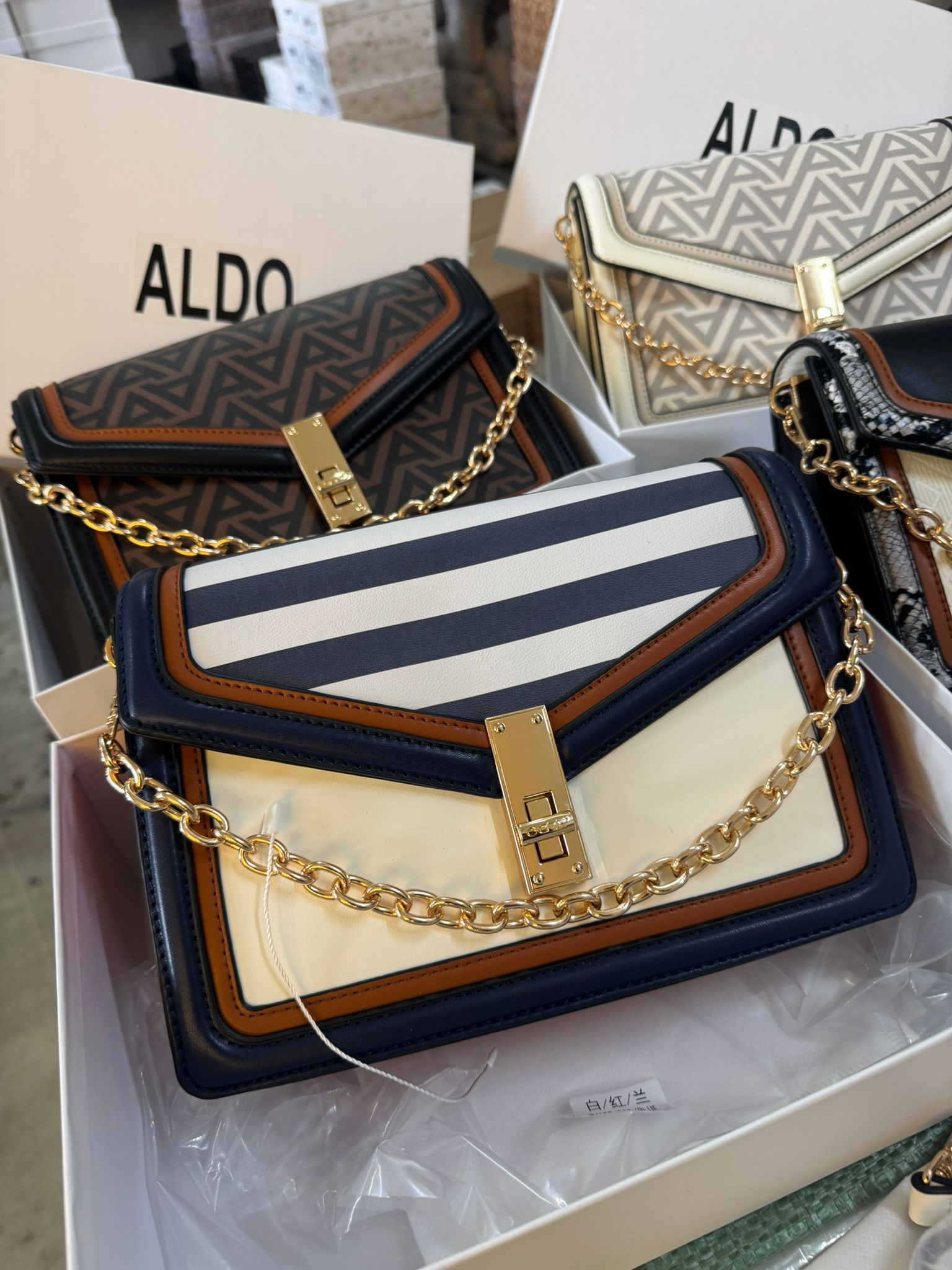 Aldo Sling Bag Black White Designer Premium Women Shoulder Bag