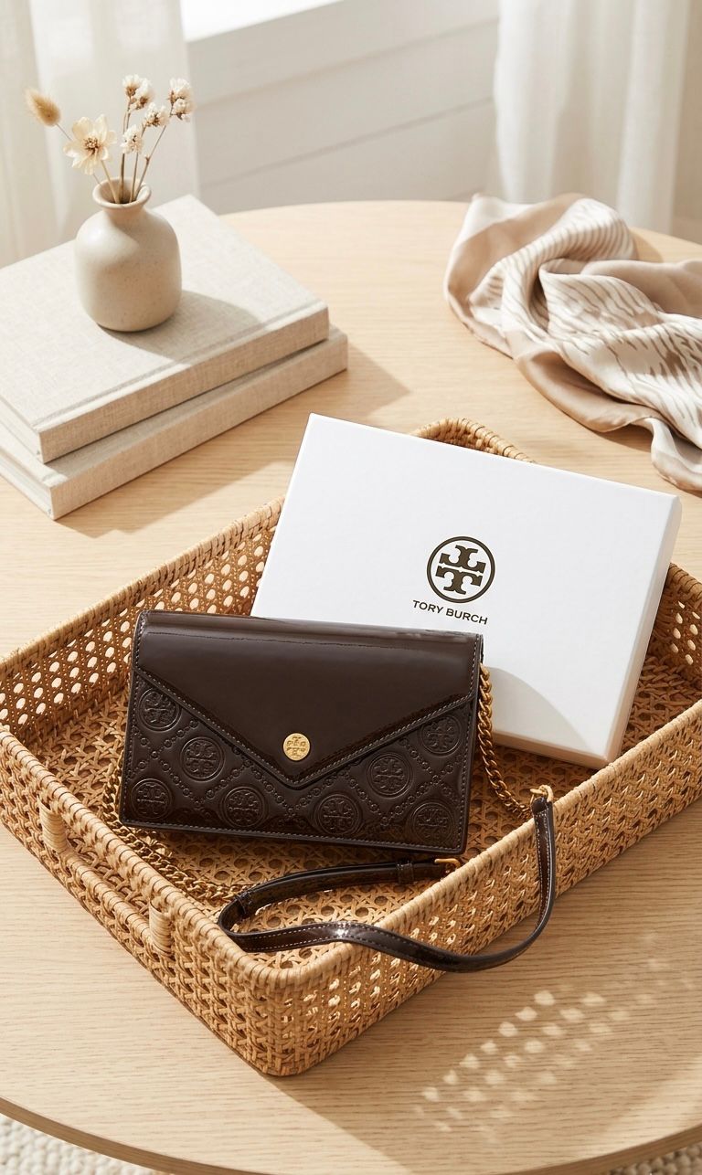 Tory Burch T Monogram Envelope Leather Bag - PR Collection