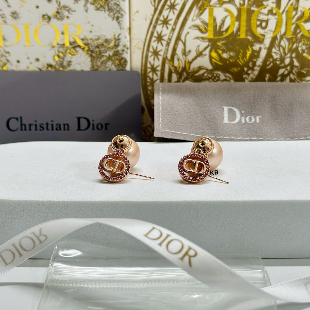 Dior Tribales Earring Rose Gold Finish Pink Tone Crystal India
