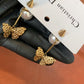 Dior Butterfly Pearl Earrings Elegant Gold Finish Jewellery - PR Collection
