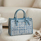 Bogetto Outlet Tote Bag Sky Blue Geometric Tile Pattern Designer India