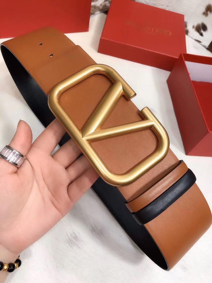 Valentino Premium Reversible Broad Belt Limited Edition Tan Black - PR Collection