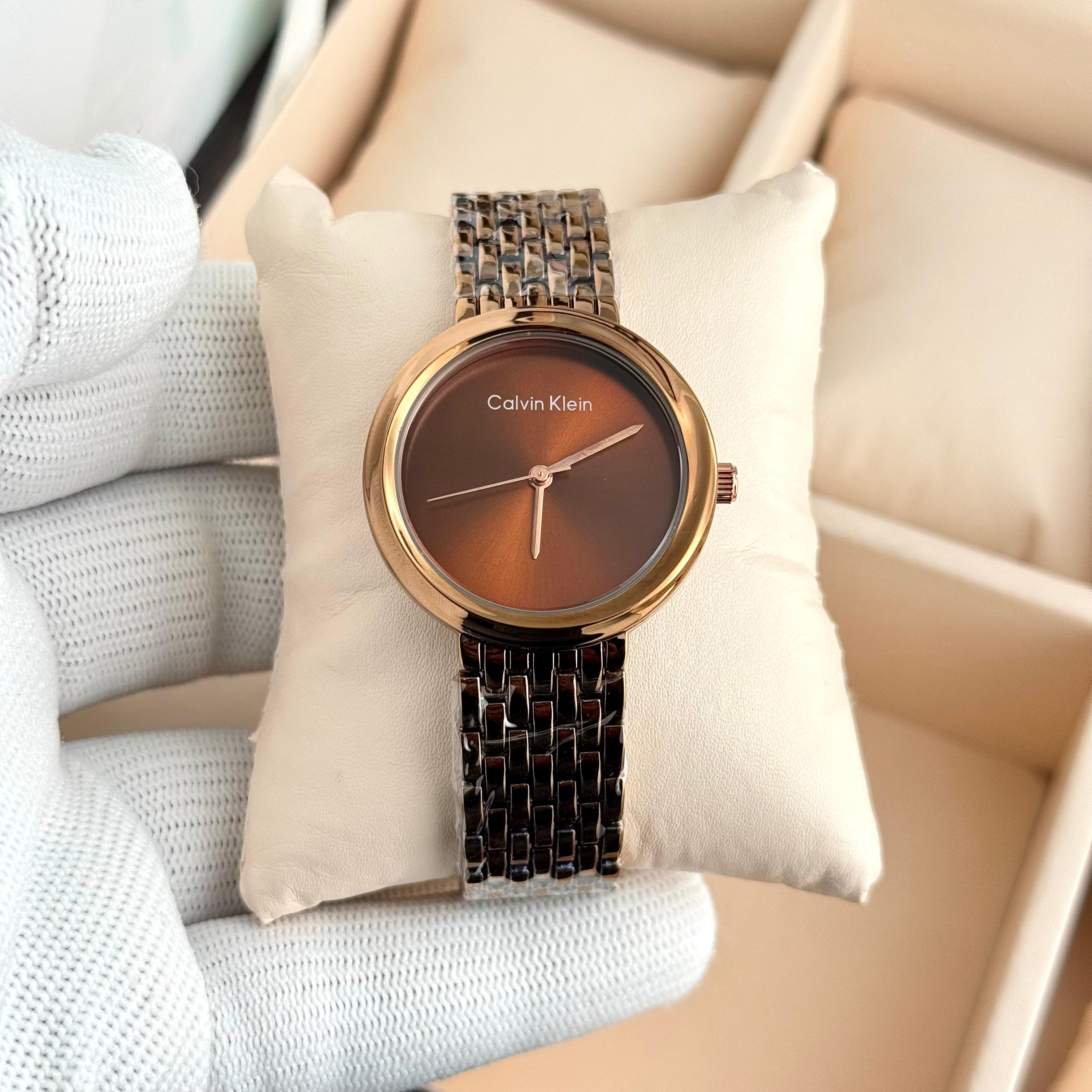 CK ladies watch D17 round dial silver women analog watch gift imported India