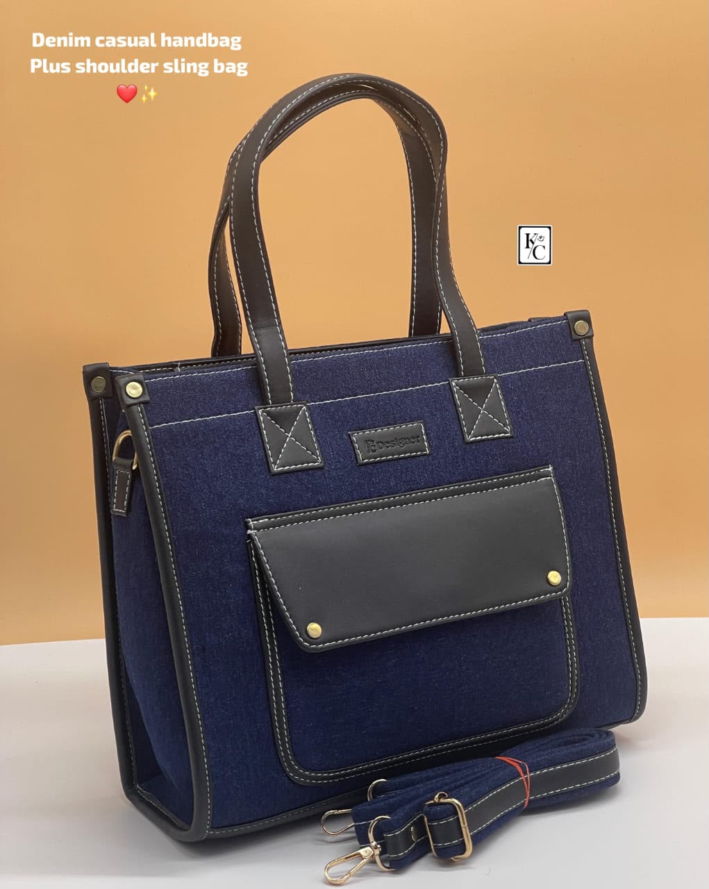 Women Denim Front Pocket Handbag Blue Color Shoulder Sling Bag India