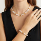 Louis Vuitton LV Pearl Necklace Bracelet Combo Gold Finish Luxury Jewellery - PR Collection