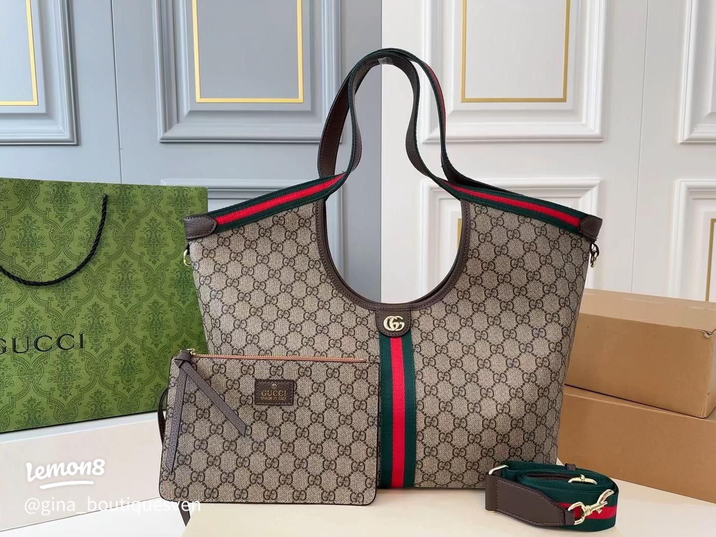 Luxury Giglio Large Tote Bag With Detachable Pouch