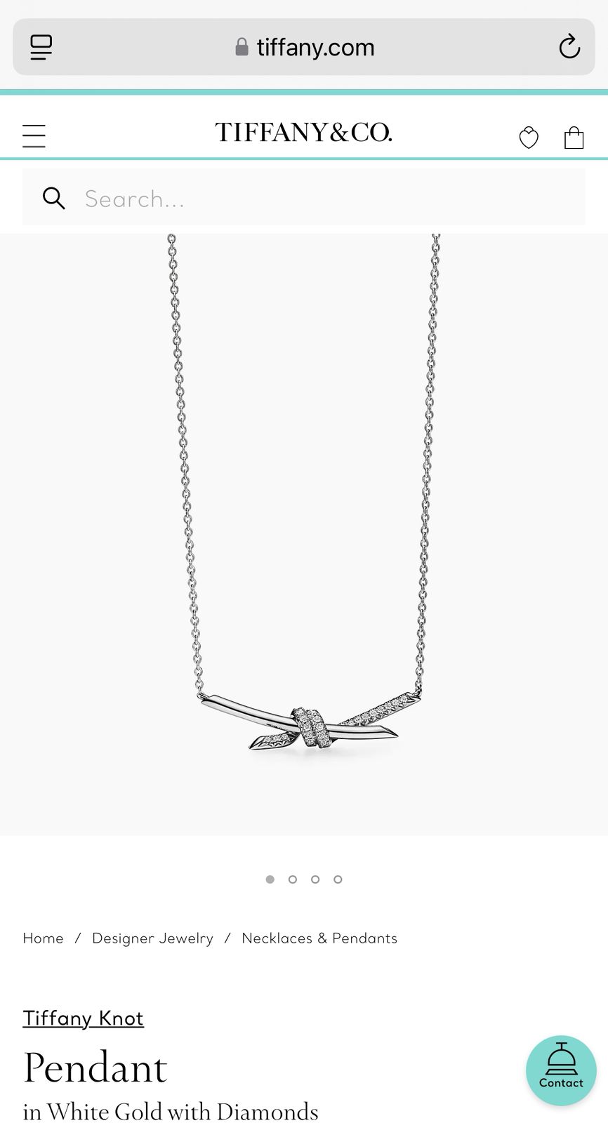 Knot Silver Diamond Pendant