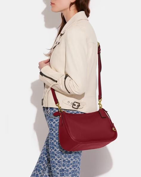 Cary Style Leather Shoulder Bag Side View Premium Designer Women India
