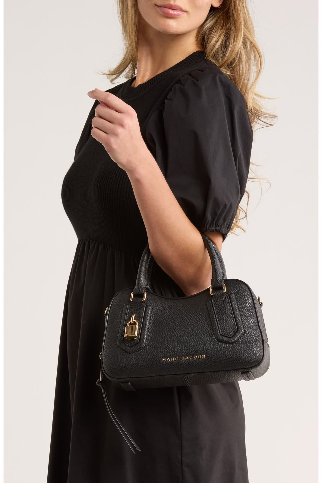Women Pebbled Leather Satchel Bag Black Zipper Closure Shoulder Crossbody Handbag India