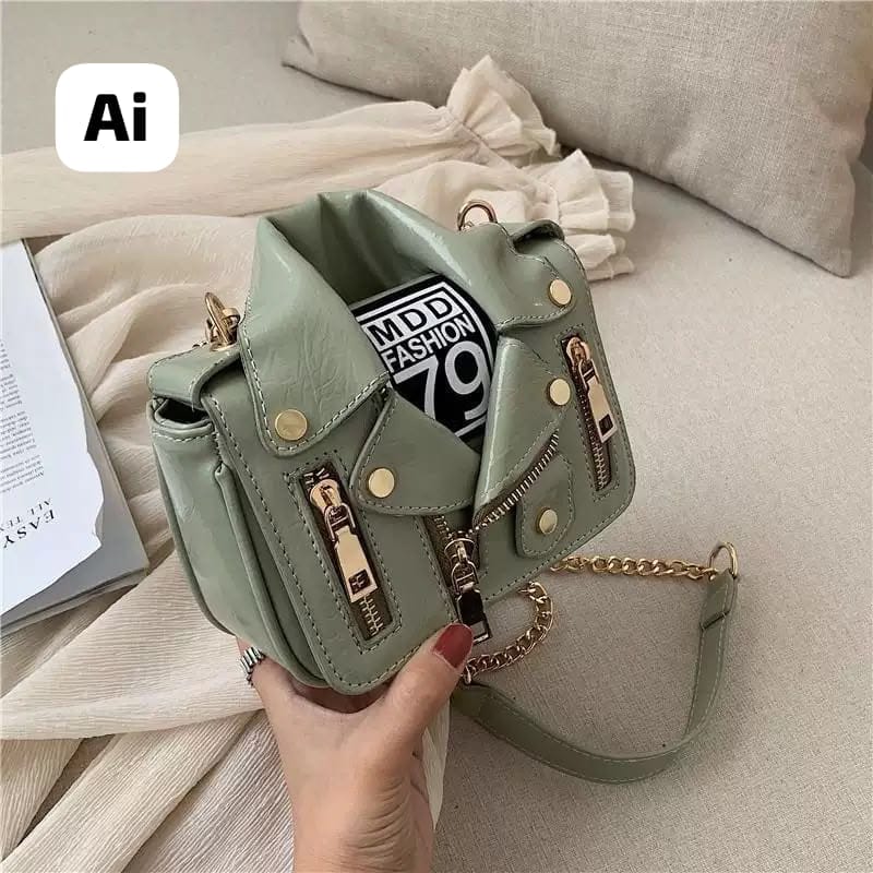 Women Imported Classy Sling Bag Green 7x7 Inch Premium Quality Daily Use Crossbody India