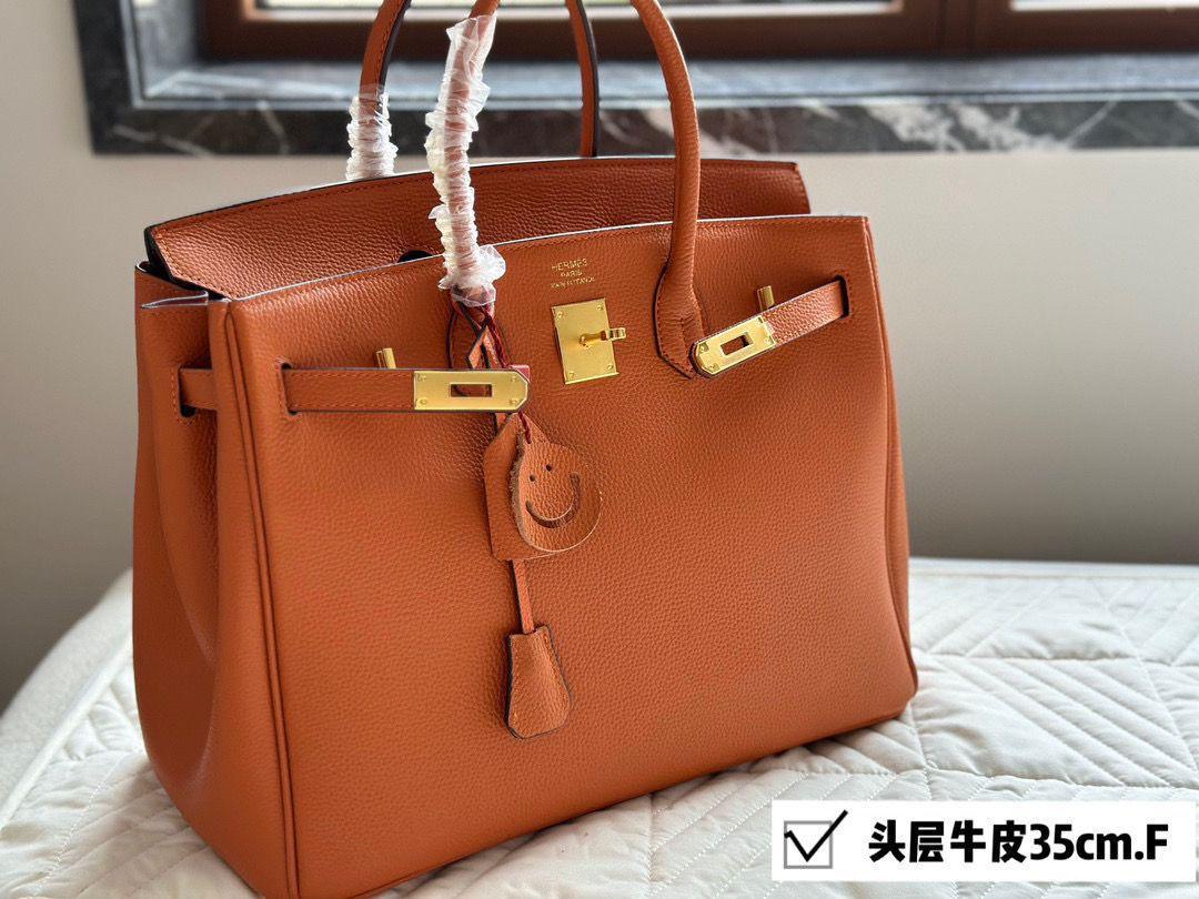 Hermes Birkin High Double Box Series Handbag Orange Khaki - PR Collection