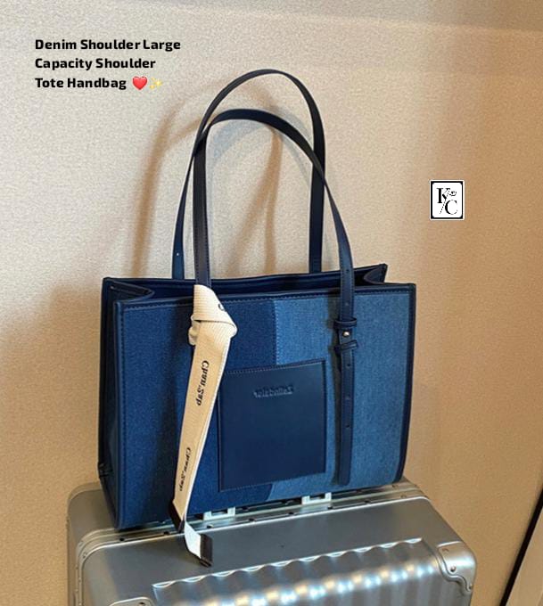 Denim Standard Icon Shoulder Tote Bag