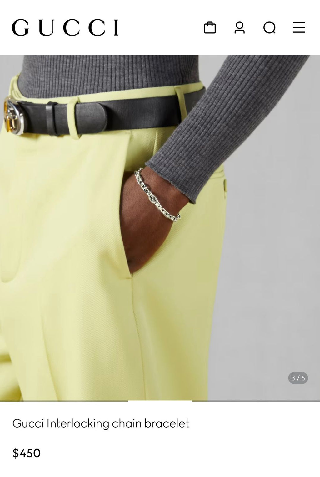 Gucci Signature Chain Unisex Bracelet Silver With Brand Box - PR Collection