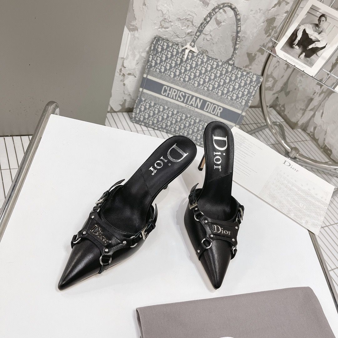 Dior Premium Quality Imported Heels Turkey Collection Brand Box Black Cherry White - PR Collection