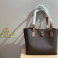 Michael Kors Ruby Large Tote Bag Coffee White With Full Branding Dust Cover - PR Collection