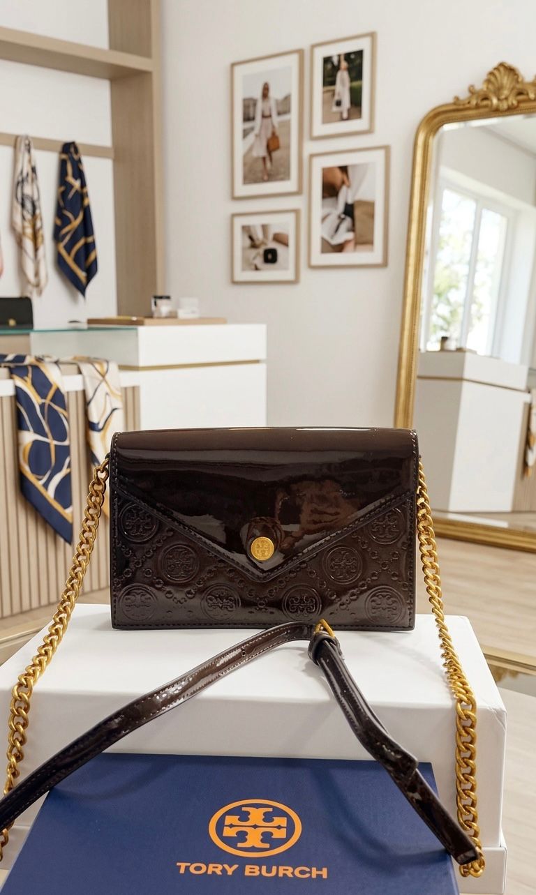 Tory Burch T Monogram Envelope Leather Bag - PR Collection