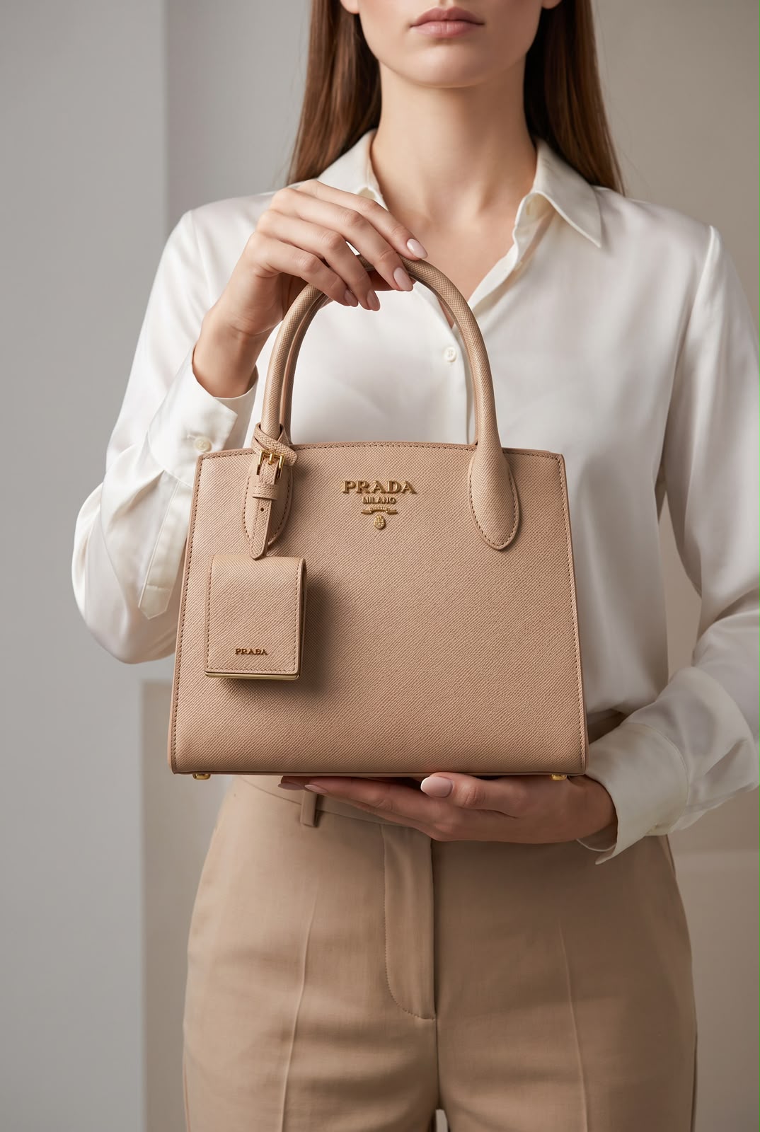 Women Saffiano Monochrome Handbag Pink 12A Quality With Box Mini Pouch Detachable Strap Luxury India