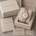 Michael Kors Lennox luxury watch for women C1 gold stainless steel diamond bezel quartz