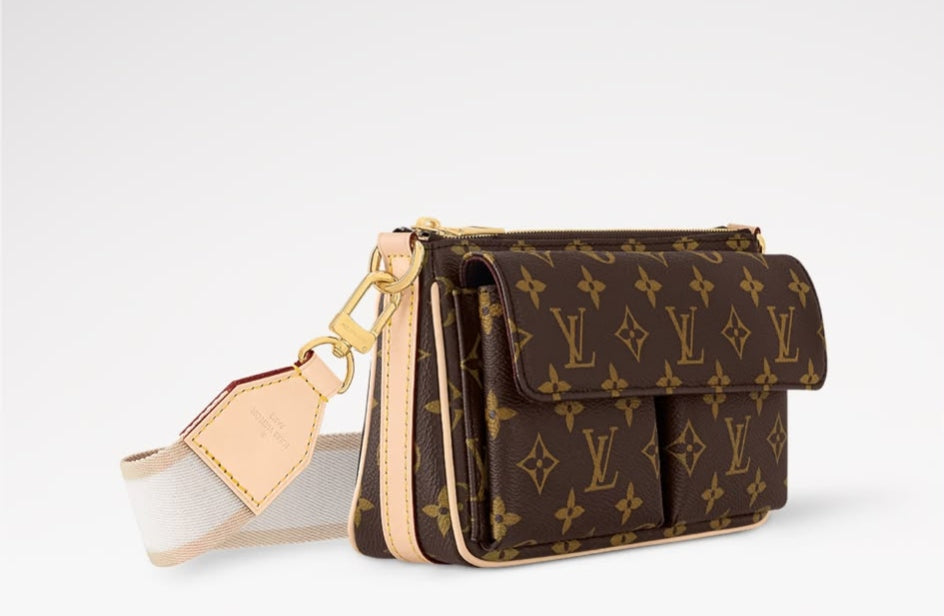 LV Vivacite Handbag Adjustable Strap Twill Lining Luxury Women India USA UK