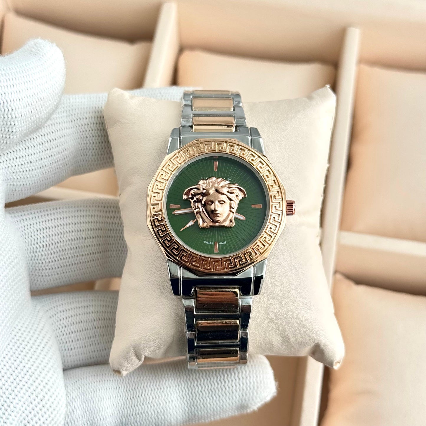 Versace Palazzo Empire Ladies Watch D2 coin bezel metal strap - PR Collection