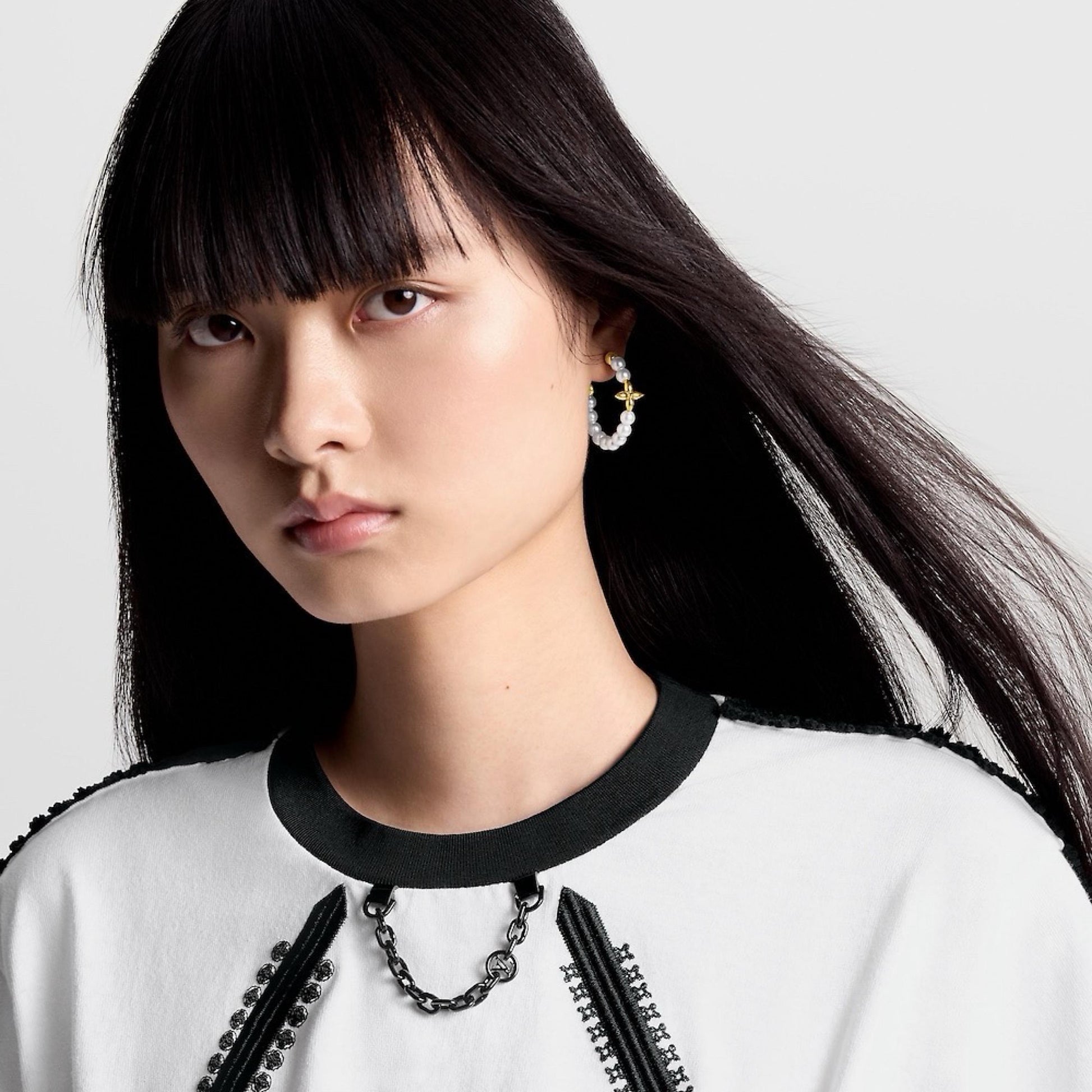 Louis Vuitton LV Pearl Earrings White Gold Finish Luxury Jewellery - PR Collection