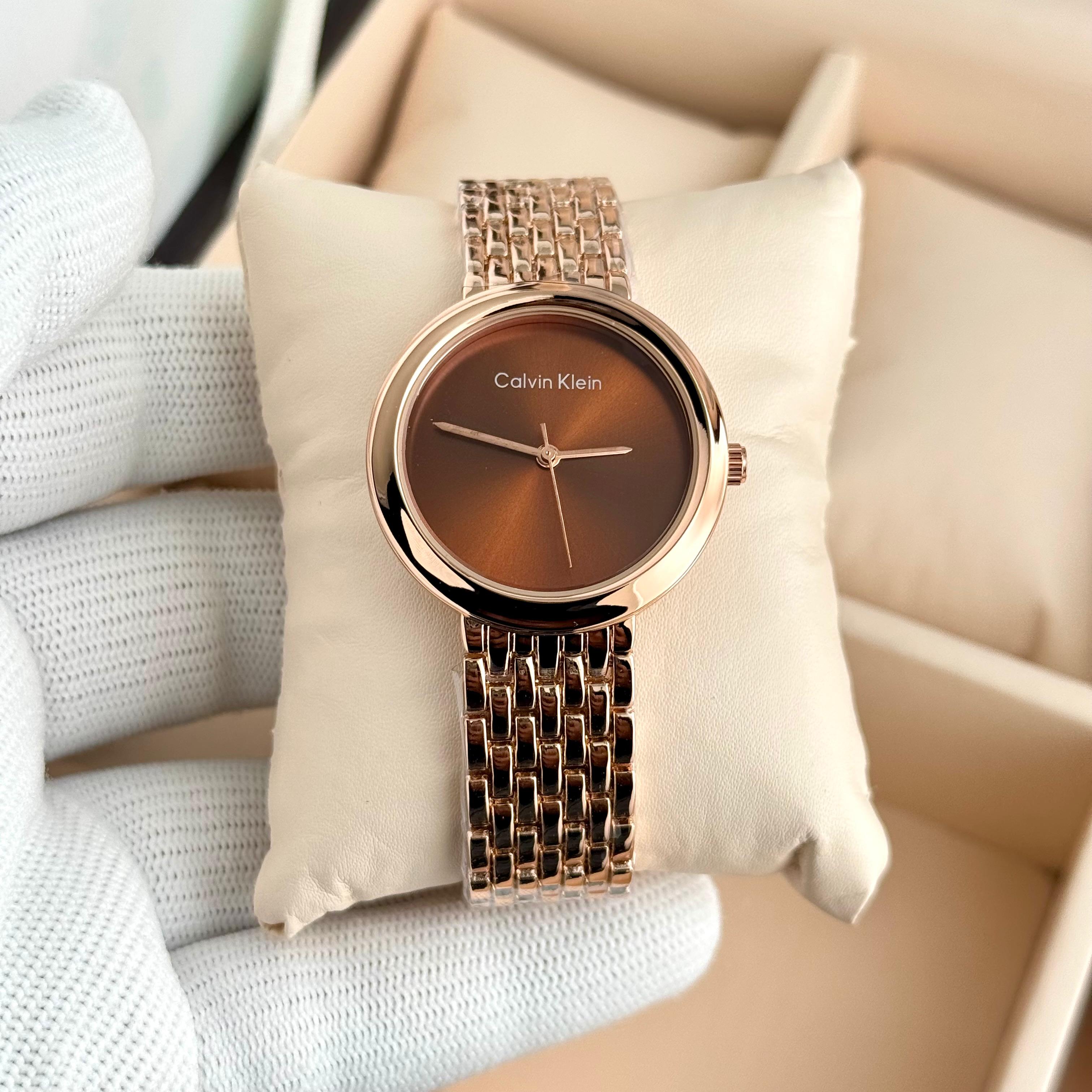 CK twisted bezel women watch D17 close buckle lock stainless steel luxury timepiece
